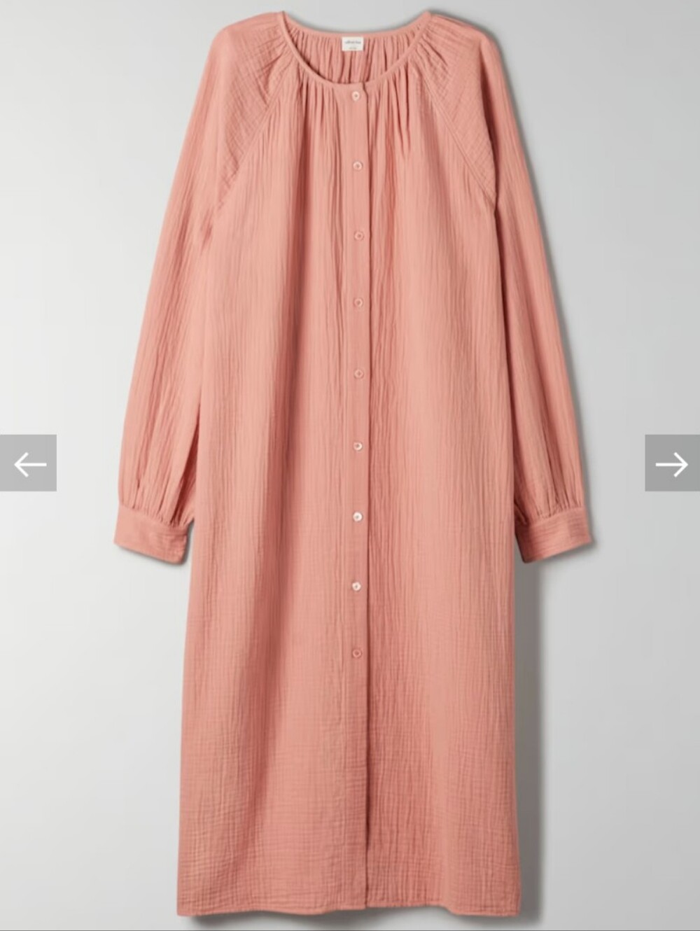 Aritzia Wilfred Sail dress organic cotton gauze Heirloom Pink xxs